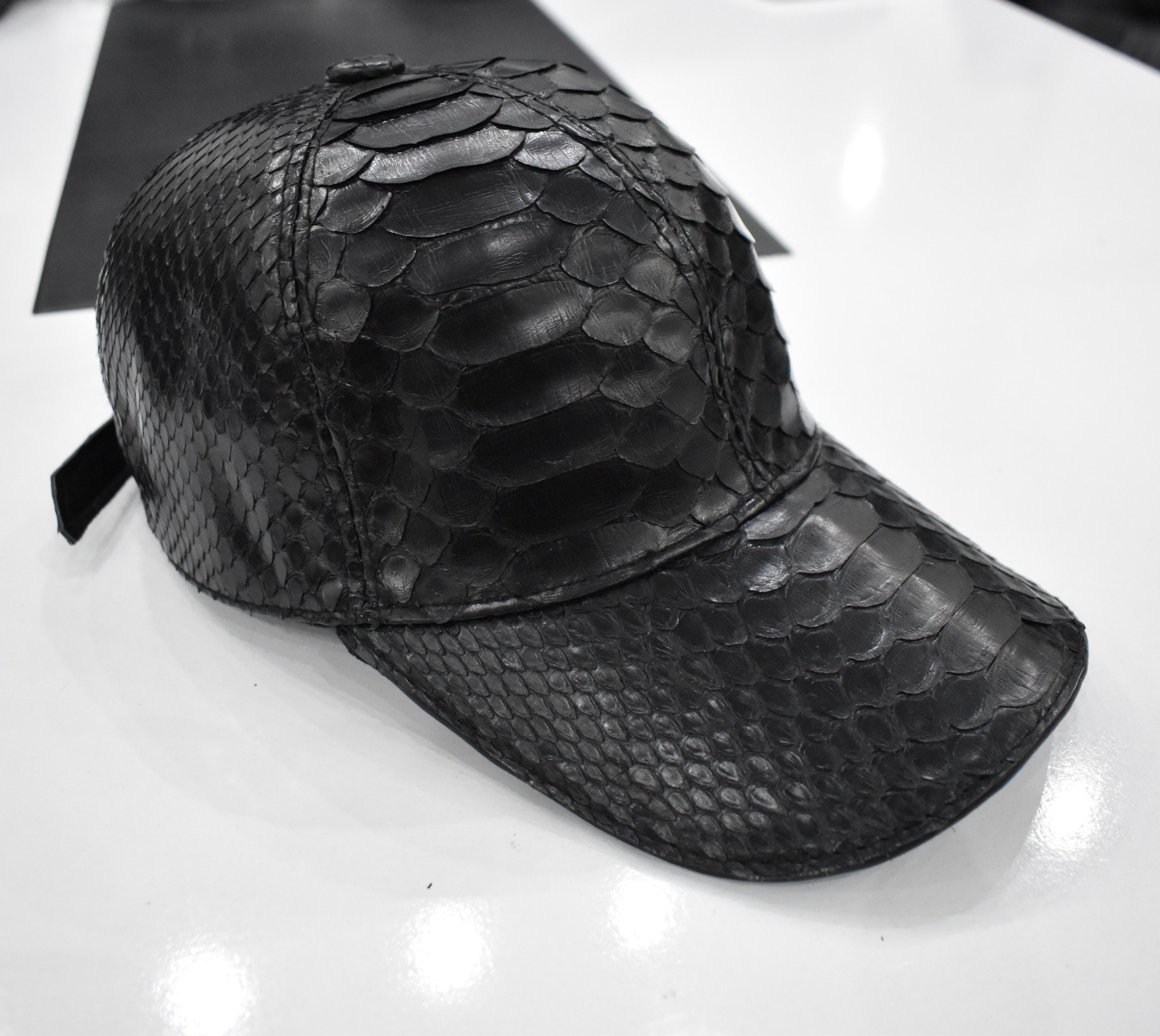 Genuine Python Leather Real Snake Skin Black Exotic Baseball Cap - Etsy