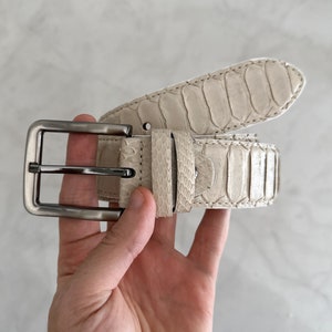 Unisex Genuine Python Leather Nubuck Exotic Skin Luxury Handmade Belts