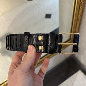 Unisex Genuine Python Leather 4CM Wide Black Exotic Skin Men&#39;s Women&#39;s Luxury Handmade Belts