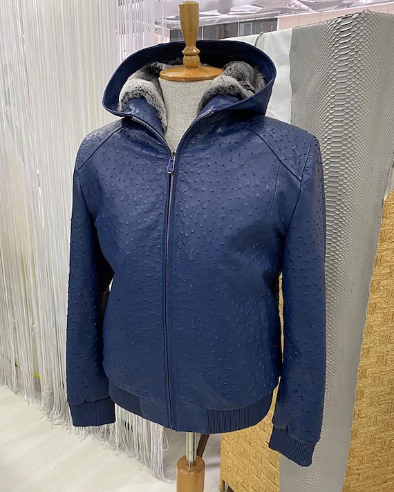 Men's rabbit top fur hoodie