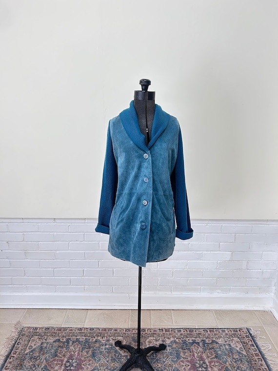 1990s Blue Suede Linea by Louis Dell’Olio Jacket/ 