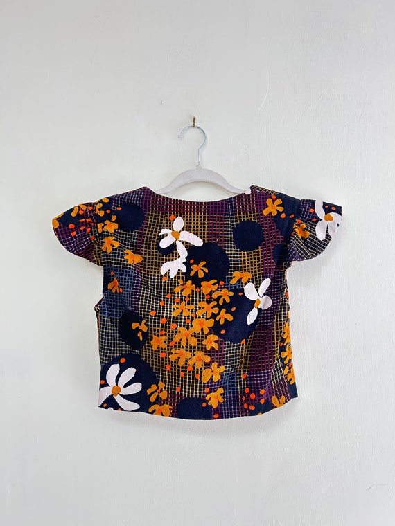 1960s Daisy Psychedelic Floral Crop Top