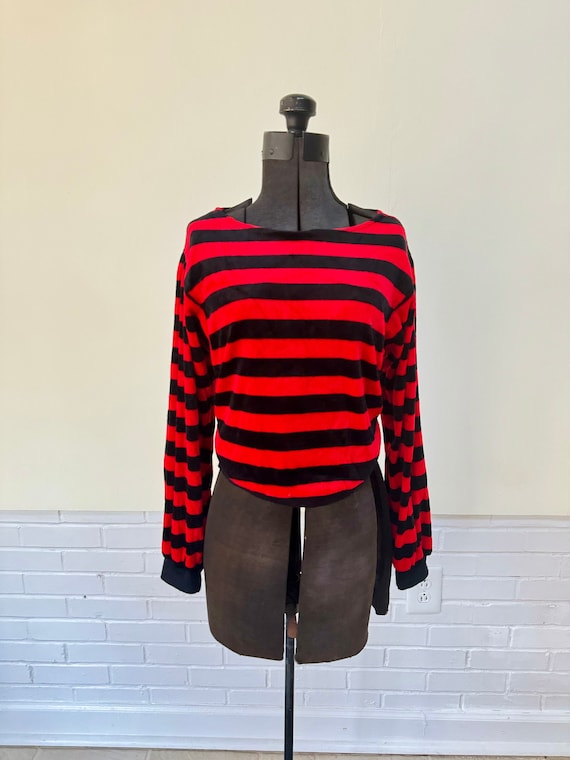 1980s Striped Soft Long Sleeve Top/ 80s Sweater