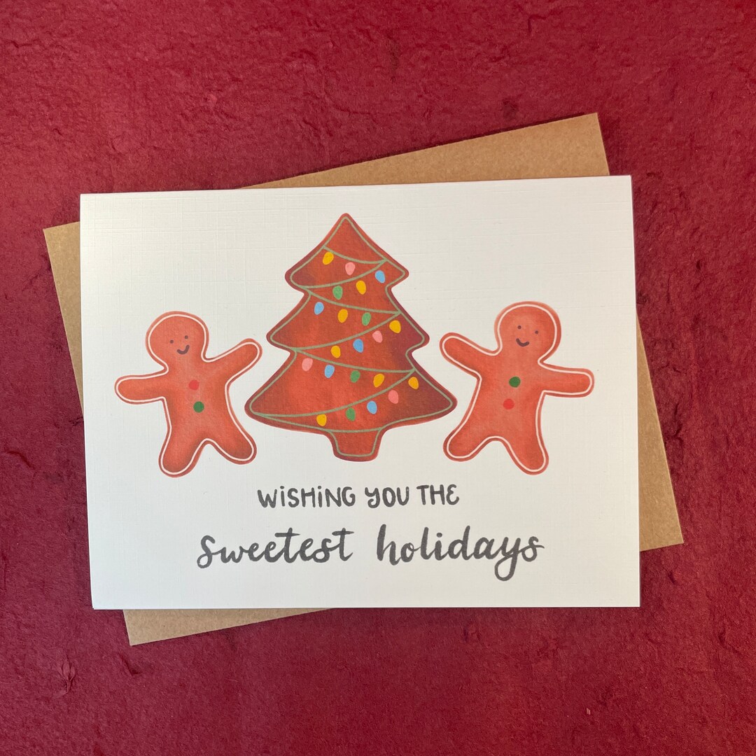 Christmas Gingerbread Friends Card - Etsy