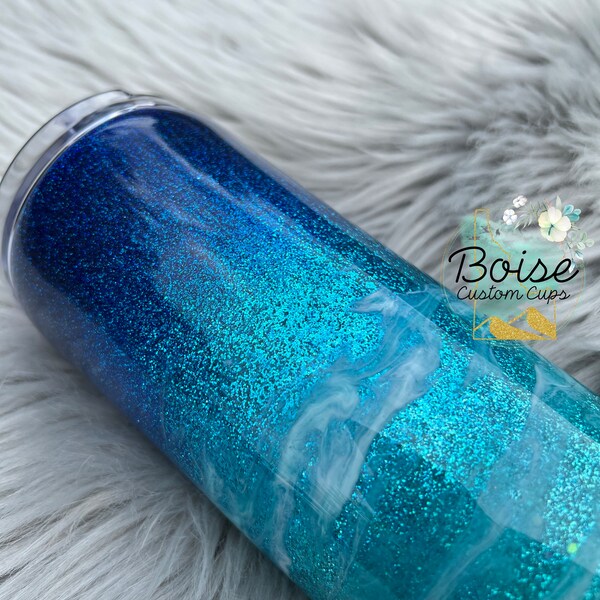 Beach Glitter Tumbler Etsy