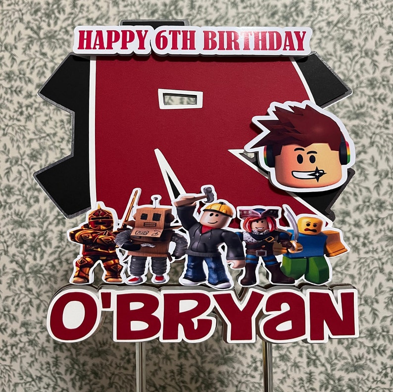 Cake Topper Roblox Theme Roblox Roblox Cake Topper Theme Etsy Canada