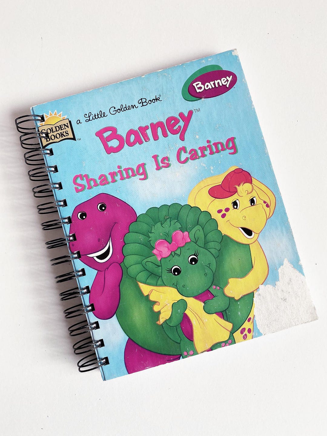 Barney Sharing is Caring – Up-cycled/recycled Little Golden Book ...