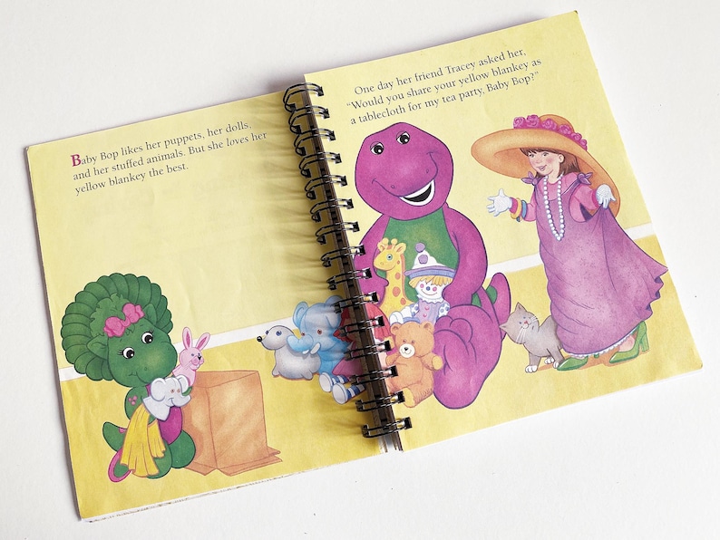 Barney Sharing is Caring – Up-cycled/recycled Little Golden Book ...