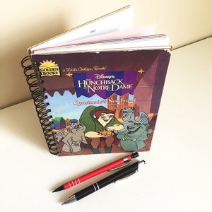 Hunchback of Notre Dame, Quasimodo&#39;s New Friend – up-cycled/recycled Little Golden Book – Diary/Journal/Notebook/Scrapbook/Art Journal