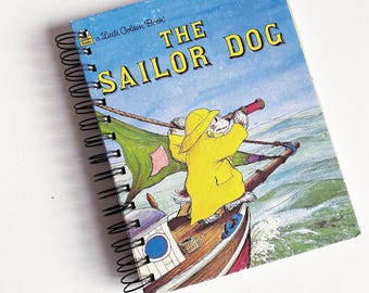 Sailor Dog – up-cycled/recycled Little Golden Book – Diary, Journal, Notebook, Art Journal