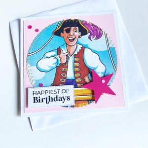 The Wiggles Geburtstagskarte, Captain Feathersword, Little Golden Book Grußkarte, Upcycled/Recycled Geburtstagskarte