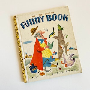 Das kleine goldene lustige Buch, kleine goldene Buch, Vintage, Hardcover, 1950, Geschichtenbuch für Kinder