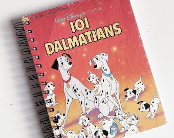 Walt Disney 101 Dalmatians – up-cycled/recycled Little Golden Book – Diary, Journal, Notebook, Art Journal