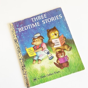 Three Bedtime Stories, Little Golden Book, Vintage, Softcover, 1980, Children's Story Book