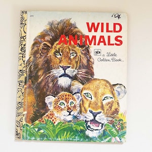 Wild Animals, Little Golden Book, Vintage, Hardcover, 1976, Children&#39;s Story Book