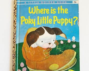Dov'è il cucciolo piccolo e sfigato?, Piccolo libro d'oro, Vintage, Copertina rigida, 1962, Libro di fiabe per bambini