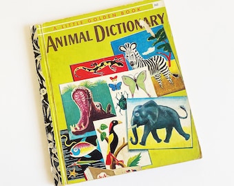 Dierenwoordenboek, gouden boekje, vintage, hardcover, 1973, kinderboek, vintage