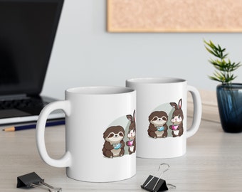 Brew-tea-ful Friendship Coffee Mug - Cute Animal Theme, Playful Illustration, Unique Gift Idea - Coffee Lover, Tea Time, Punny Mug 1