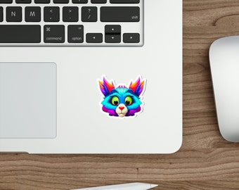 AI Whimsical Rainbow Fox Sticker