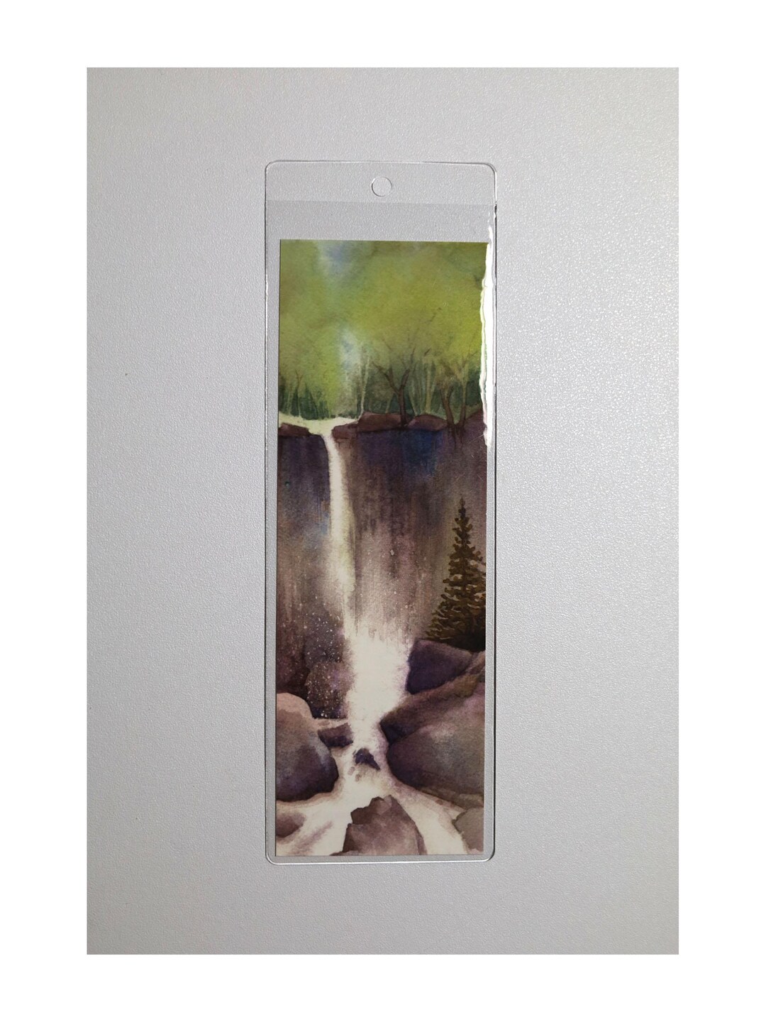 Waterfall Forest Bookmark | Single | 2x6 | Watercolor Art - Etsy
