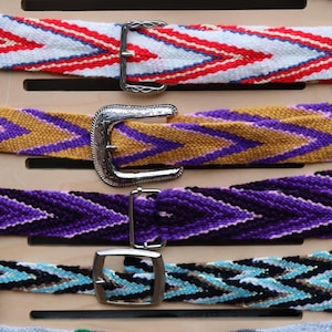 Handmade Finger Woven Yarn Belts in Multiple Colors and Sizes