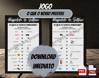 Jogo para Despedida de Solteiro | Jogo para o Noivo e amigos | O que o noivo prefere