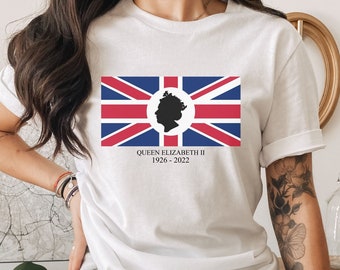 QUEEN ELIZABETH memorial T-shirt | British Flag Graphic Tee | Trendy graphic shirt | 1926-2022