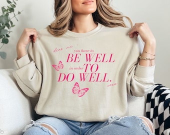 Aesthetic Butterfly Crewneck Sweater | Self Care Graphic