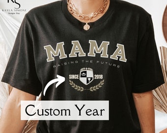 MAMA Varsity Custom T-shirt | Personalized MAMA Shirt | University Collegiate T-shirt | Varsity Logo Vintage Shirt | Mother&#39;s Day Gifts