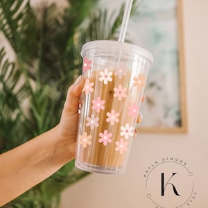 20oz Milk Tumbler with Dome Lids Double Wall Plastic Drink Cups With Straw  Reusable Clear Water Bottle Transparent Fruit Cup