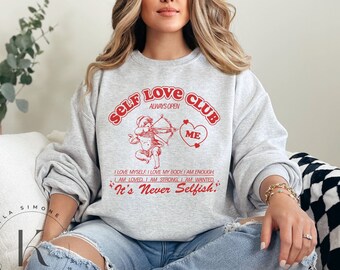 Self Love Club Crewneck | Cupid Valentine's Day Sweater
