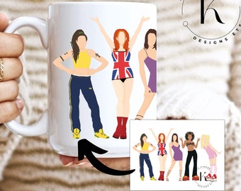 SPICE GIRLS portrait mug | Spice world | Spice girls mug | Christmas Gift for her | Large Coffee Mug | Sublimation Mugs