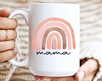 Boho Rainbow MAMA Mug | Mothers day Gifts | Mom Mugs | Large coffee mug | Sublimation Mug