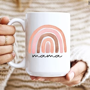 Boho Rainbow MAMA Mug | Mothers day Gifts | Mom Mugs | Large coffee mug | Sublimation Mug