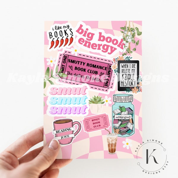 Kindle Insert for Clear Case Kindle Skin Girly Smut Romance Kindle Skin Paperwhite Case Printable Kindle Cover Bookish Gift Kindle stickers