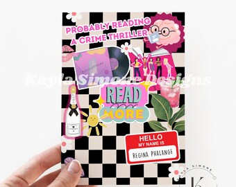 Kindle Insert for Clear Case Kindle Skin Girly Crime Thriller  Kindle Paperwhite Case Printable Kindle Cover Bookish Gift Kindle Decor