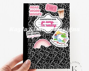 Kindle Insert for Clear Case Kindle Skin Girly composition notebook  Kindle Paperwhite Case Printable Kindle Cover Bookish Gift Kindle Decor