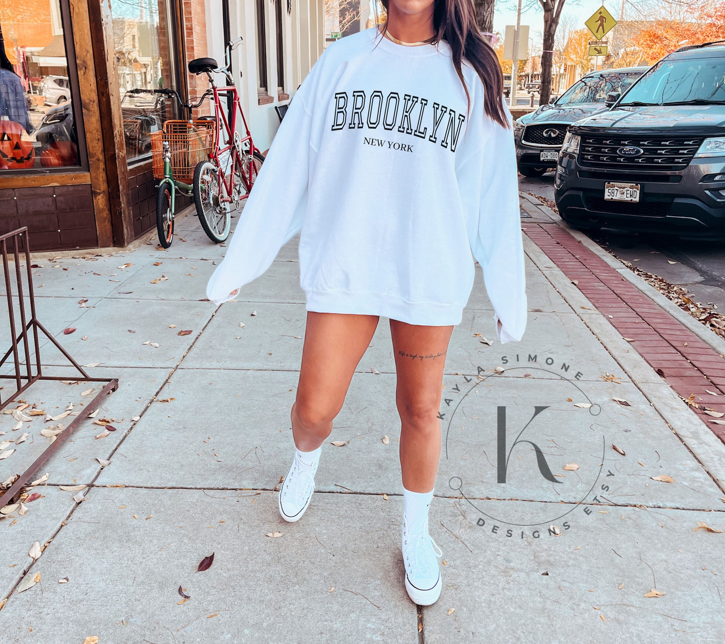 BROOKLYN New York Trendy Crewneck Sweater Graphic Hoodie - Etsy