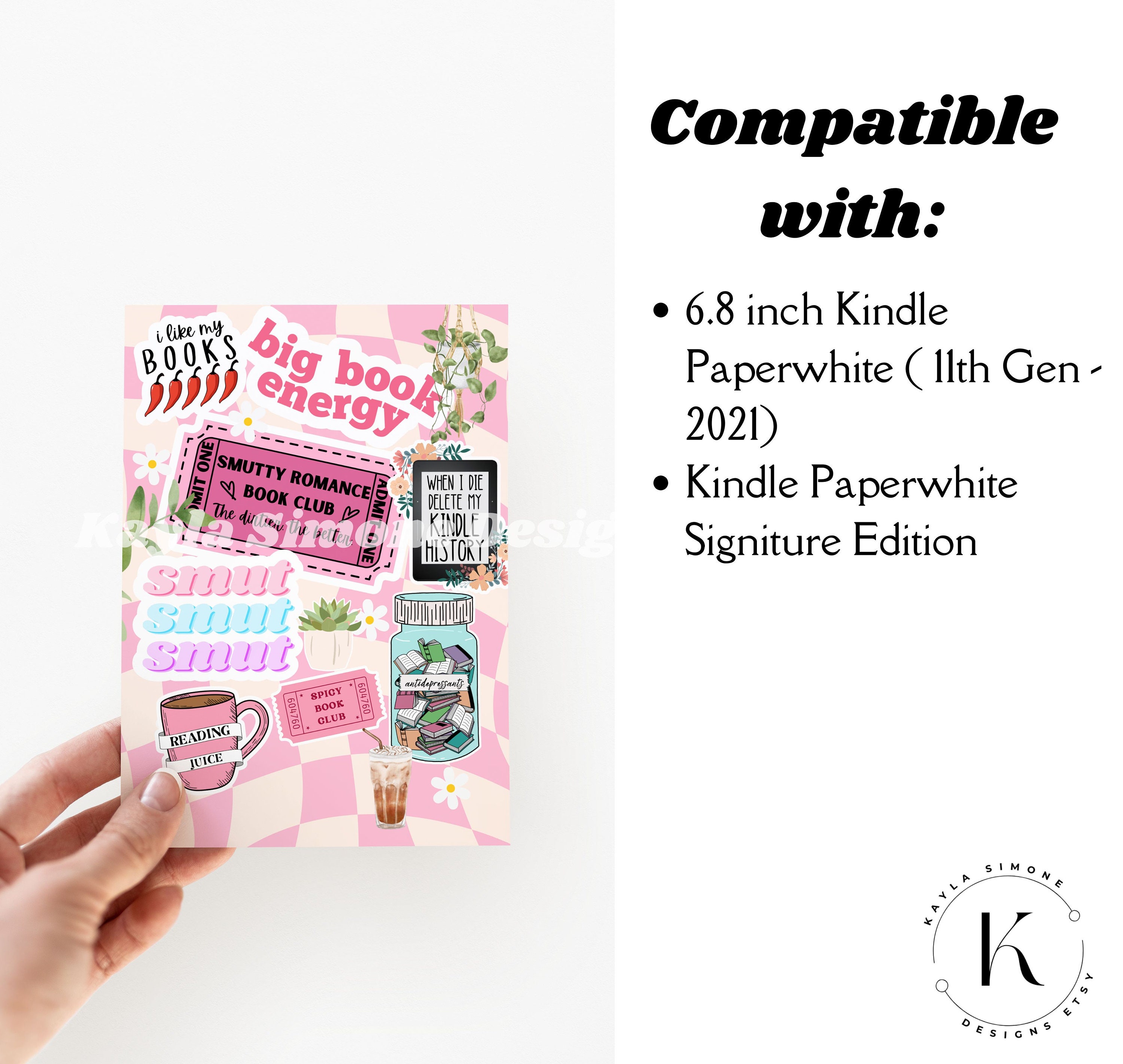 Kindle Insert for Clear Case Kindle Skin Girly Smut Romance Kindle Skin ...