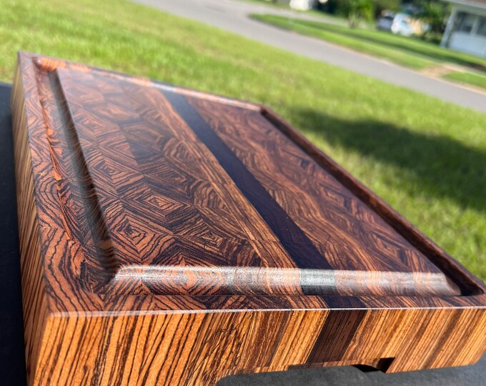 Zebra Wood End Grain Cutting Board Etsy Canada