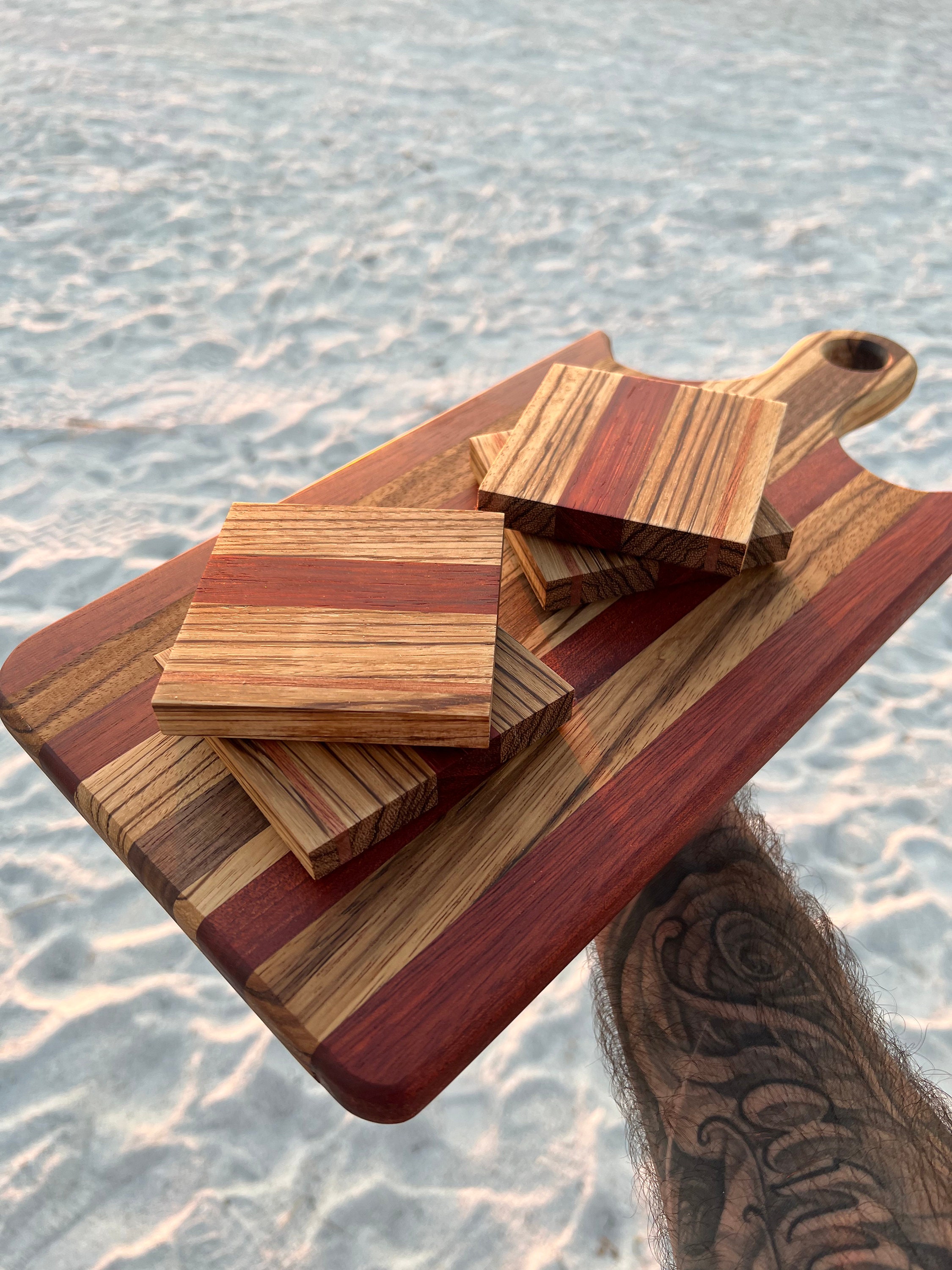 Zebrawood Charcuterie Board Set Etsy