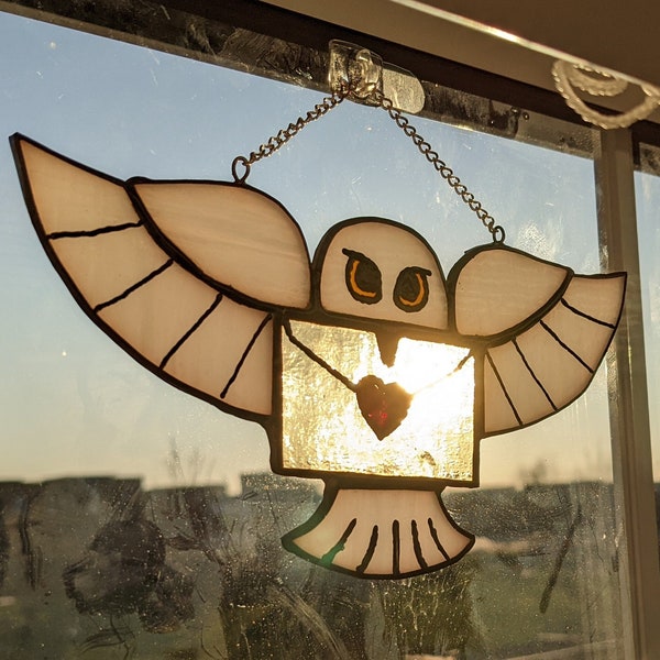 Handmade "A Harry Potter Valentine" stained glass suncatcher