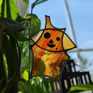 Handmade The legend of Zelda Korok stained glass planter stake image 4