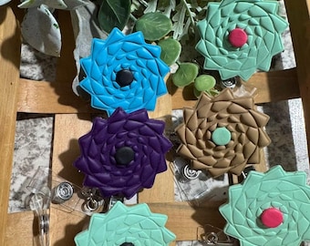 Pinecone Patchwork Badge Reel