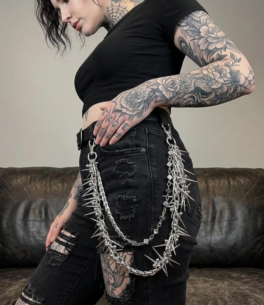 Ahiller Punk Biker portemonnee ketting voor heren dames , robuuste