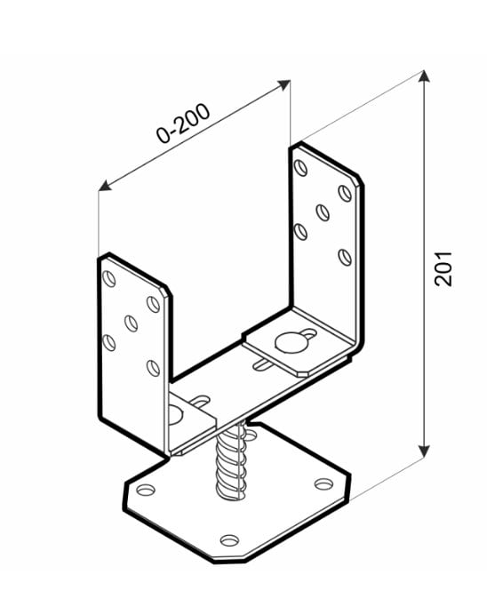 KOTARBAU® Supporto per pali 71 mm per recinzioni travi in legno