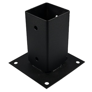 Black Heavy Duty Galvanised Pergola Bolt Down Post Support | Pergola Post Bracket | Pergola Post Anchor | Fence Shoe