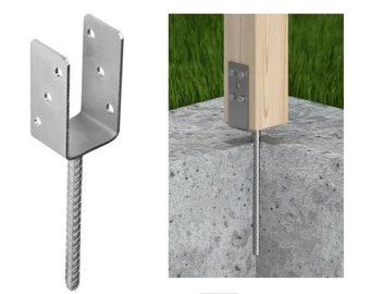 Galvanised Concrete In U Shape Pergola Post Support – 40mm Depth