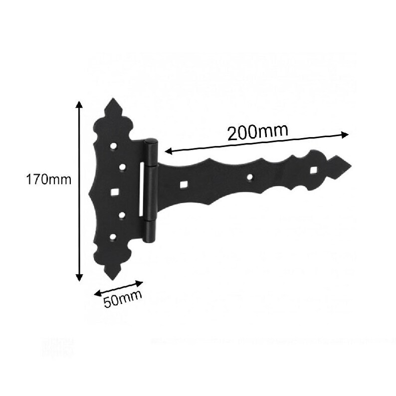 Heavy Duty Single Black Ornamental Decorative Gate Hinges Door Hinge