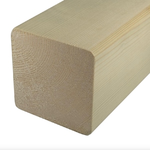 May include: A close-up of a square-shaped piece of unfinished, light brown wood. The wood has a smooth, even texture.